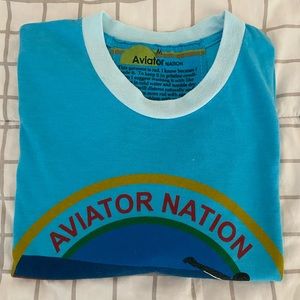 blue aviator nation cropped t-shirt